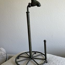 Rustic Metal Faucet Paper Towel Holder