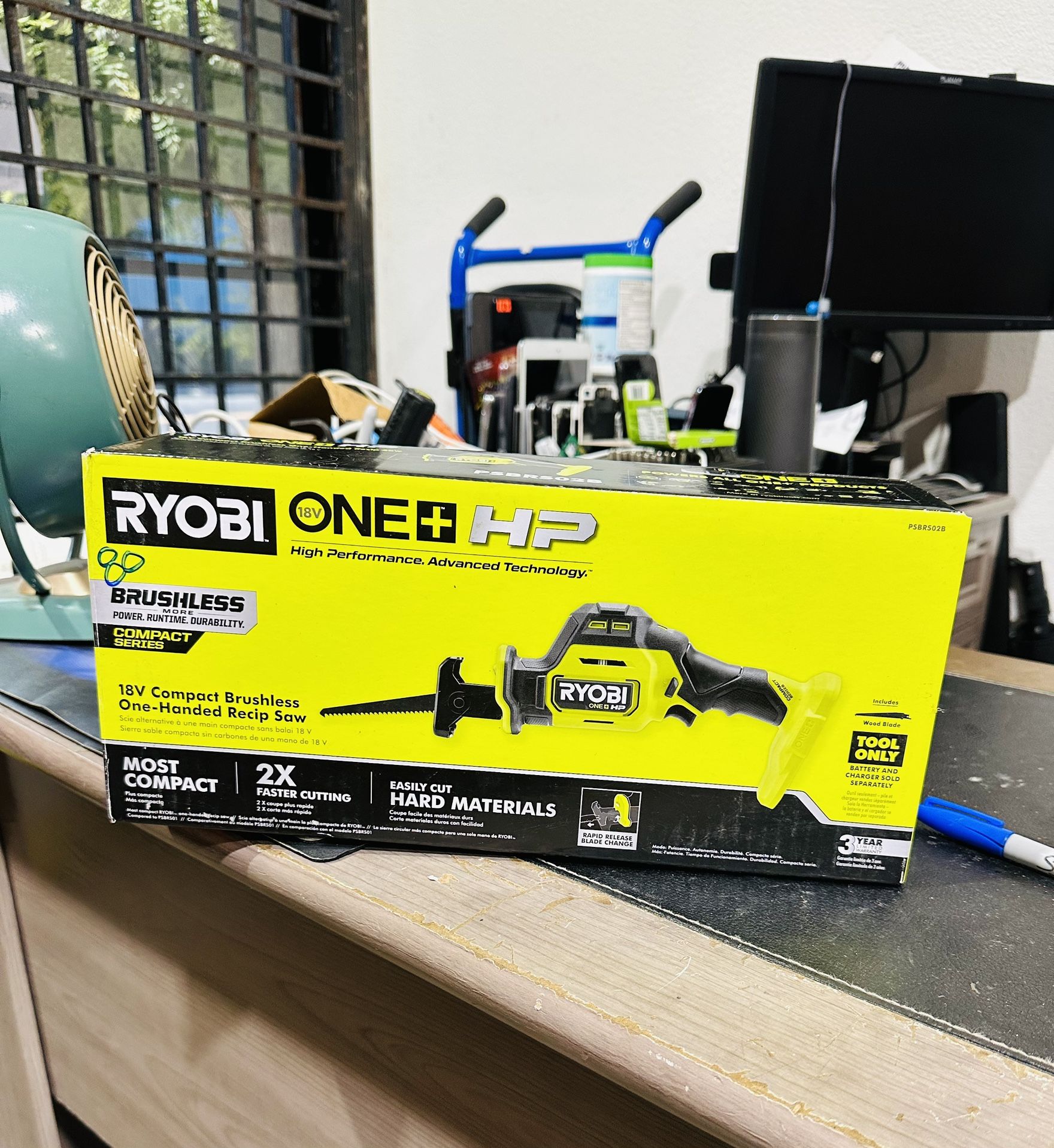 RYOBI ONE+ HP 18V Brushless Cordless Compact One-Handed Reciprocating Saw (Tool Only)