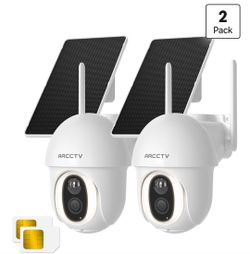 ARCCTV 4G LTE Cellular Security Camera Outdoor Wireless- 2 pack