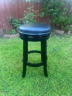 Black Swivel Bar Stool with Padded Seat