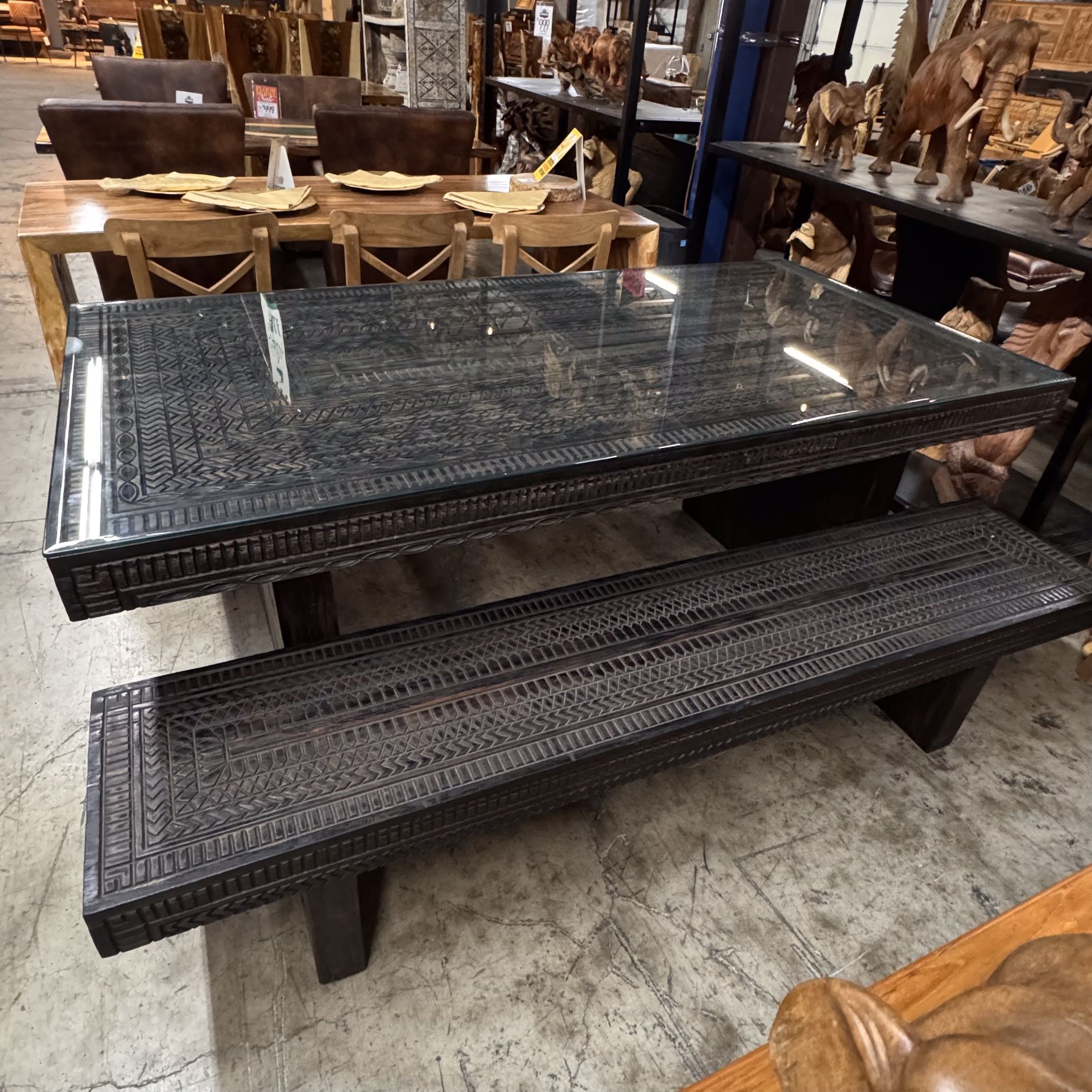 Dark Solid Wood Dining Table - Cola