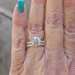 2ct. Round Ct. Cz Wedding Set.... S5