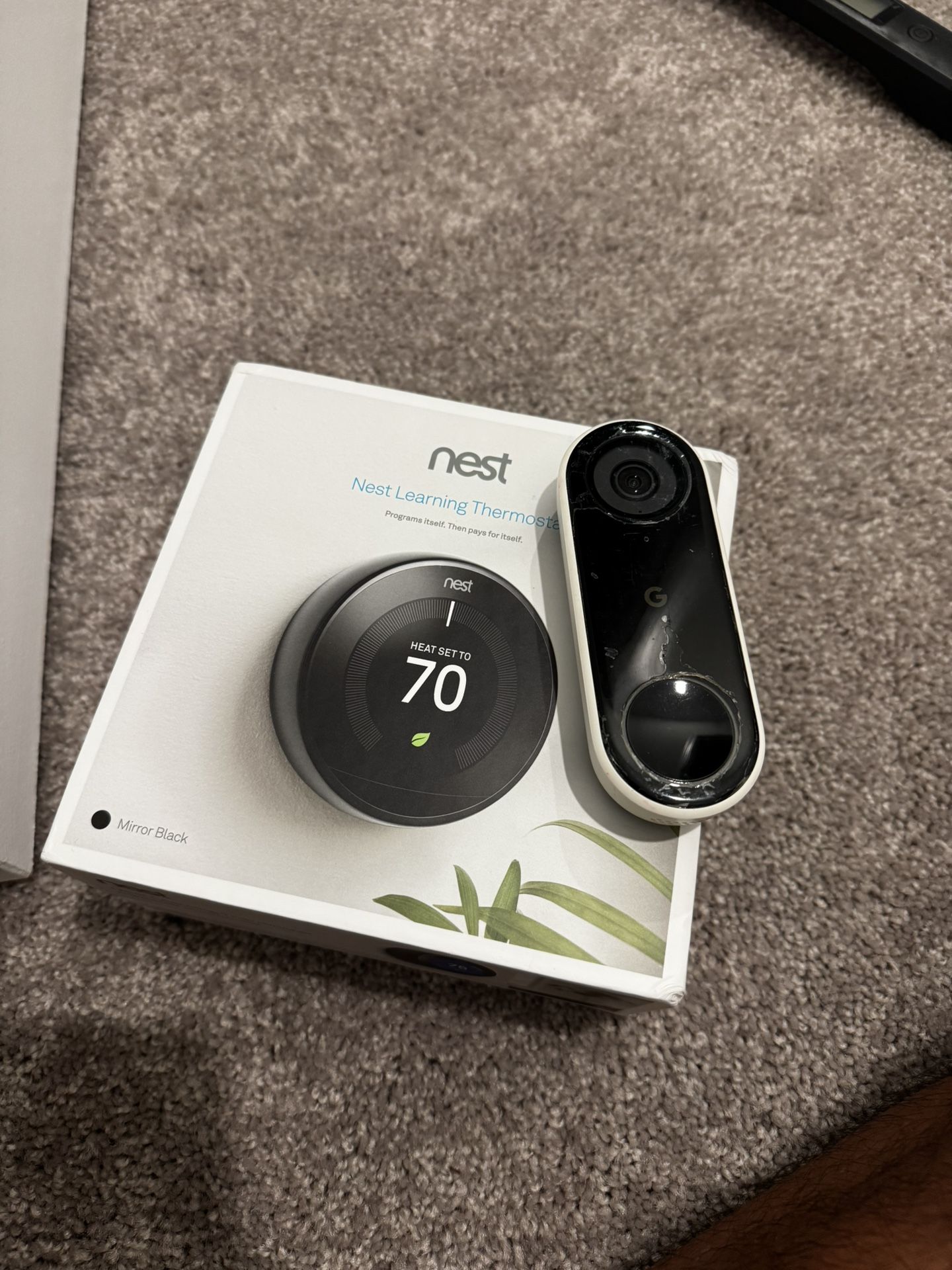 Nest learning thermostat and google door camera replacement units