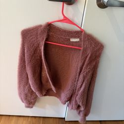Rylee And Cru Mauve Fuzzy Sweater