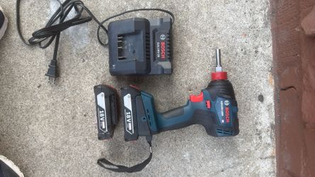 Bosch impact drill and batteries w charger