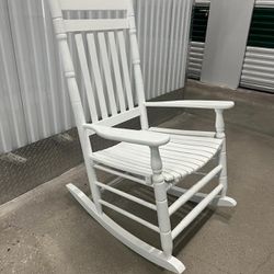Traditional, wooden, white rocking chair. $100