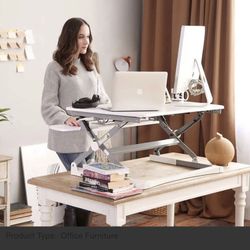 New in box FlexiSpot M3W Adjustable Standing Desk - 47" wide platform Stand Up Desk Riser with Quick Release Keyboard Tray (M3W-L-WHITE)