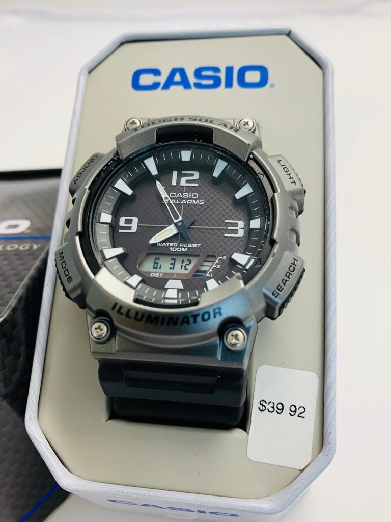 MEN'S CASIO AQS810W-14TN WATCH ILLUMINATOR TOUGH SOLAR WORLD TIME 5 ALARMS NEW