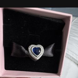 Pandora Sparkling Blue Heart Charm 