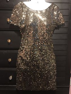 Pinkyotto gold sequin black dress