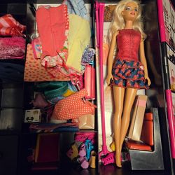 Barbie closet and doll