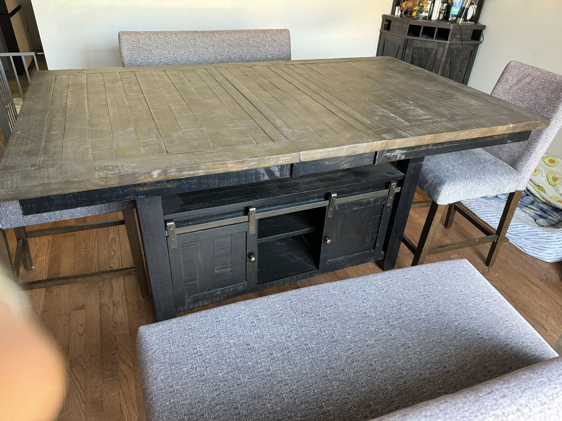 2 Pc Dining Set- Table W Leaf And Corner Bar(no Chairs)