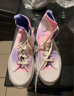 1-Pair Of Women’s Converse Run Star Hike High In The Cloud Wash Storm Pink Shoes Size 7.5
