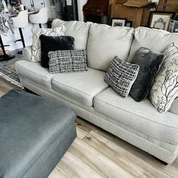 Ashley Queen Size Sleeper Sofa, And Ottoman