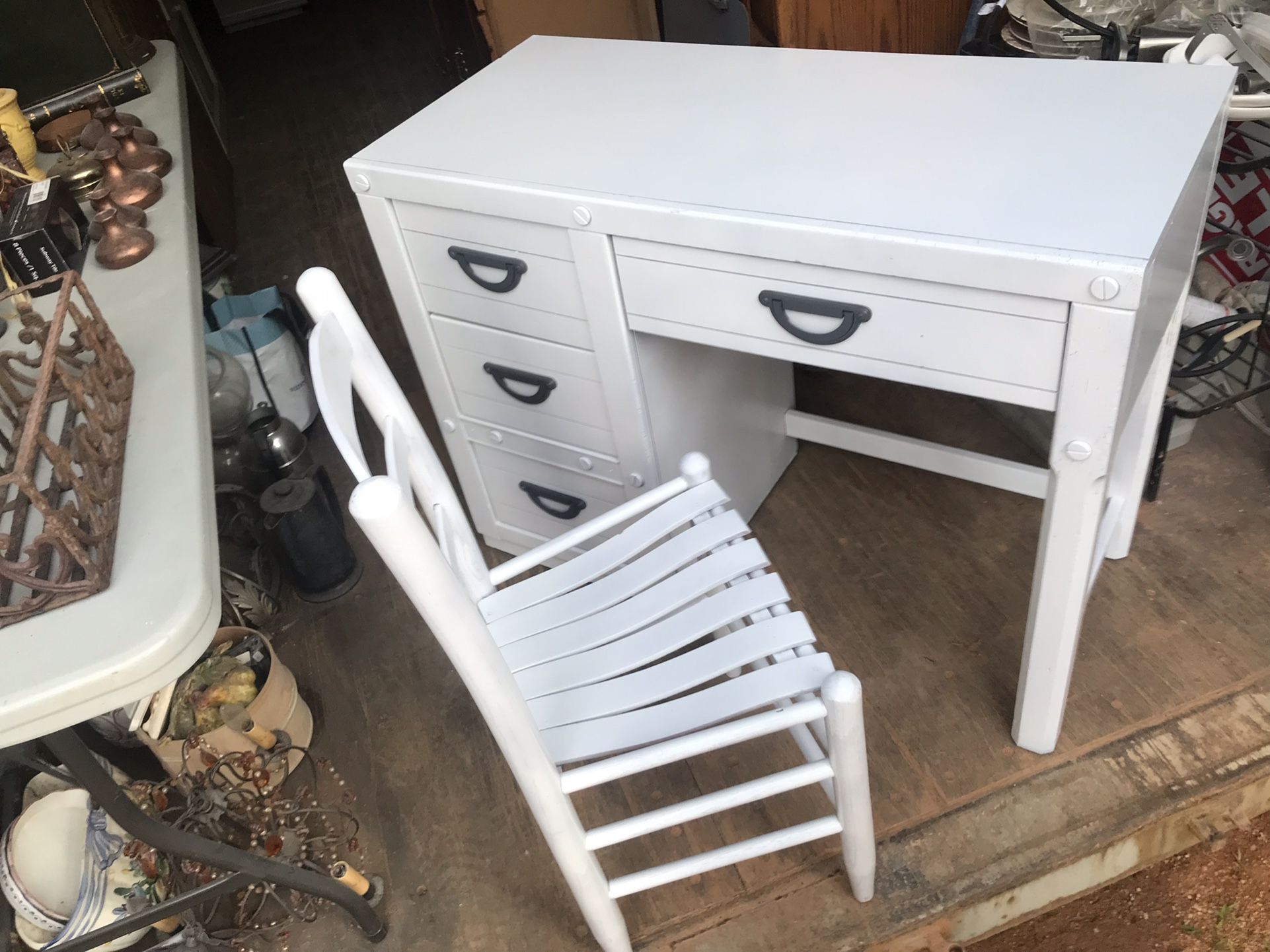 Antique Custom Farmhouse Desk & Chair 40x31x18