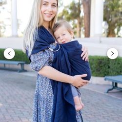 Navy Kyte Linen Ring Sling