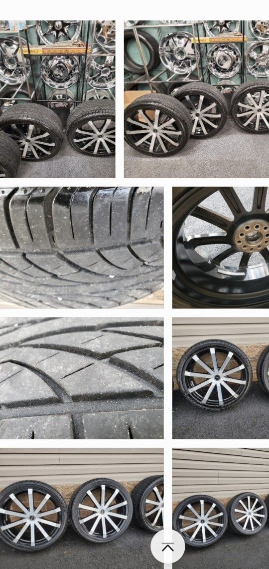GREAT CONDITION 22INCH WHEELS AND TIRES BOLT PATTERN 5X114.3/127 SEE PICTURES FOR DETAILS CASH NO TRADE