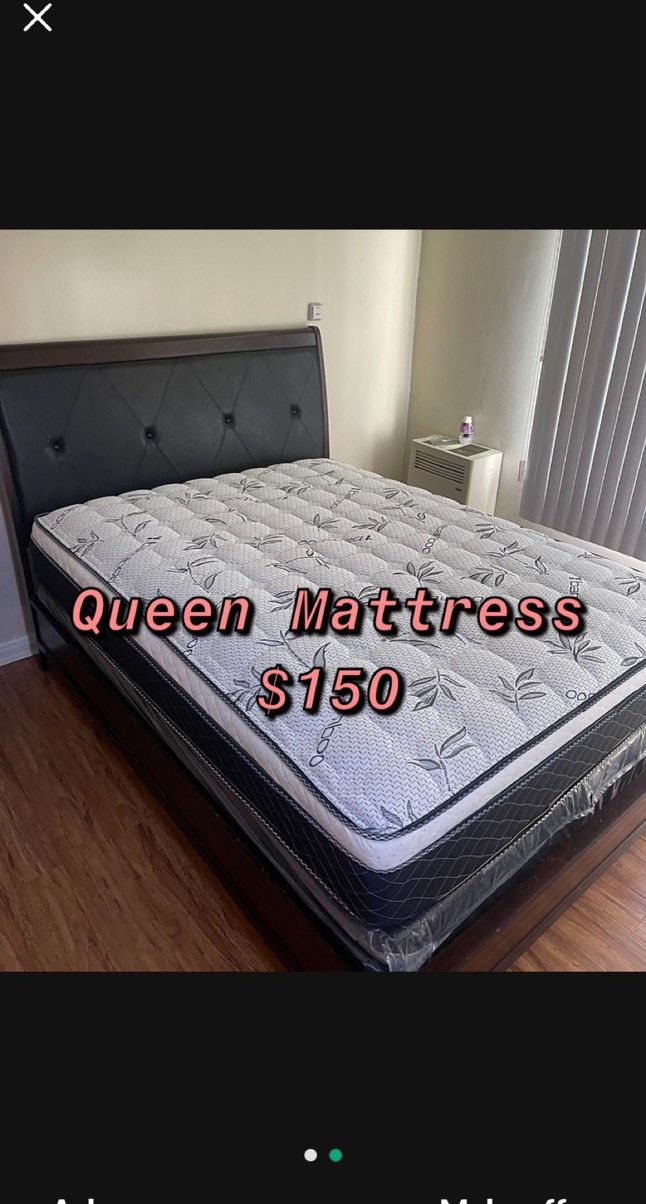 HOUSEHOLD BRAND NEW PILLOW TOP MATTRESSES ✅ COLCHONES NUEVOS PILLOW TOP 💯‼️ QUEEN SIZE $150 ❌ $210 With Box Spring FULL SIZE $140❌ $200 With Box