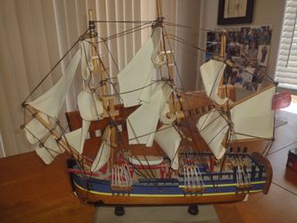 Wooden Tall Ship Model with Sails