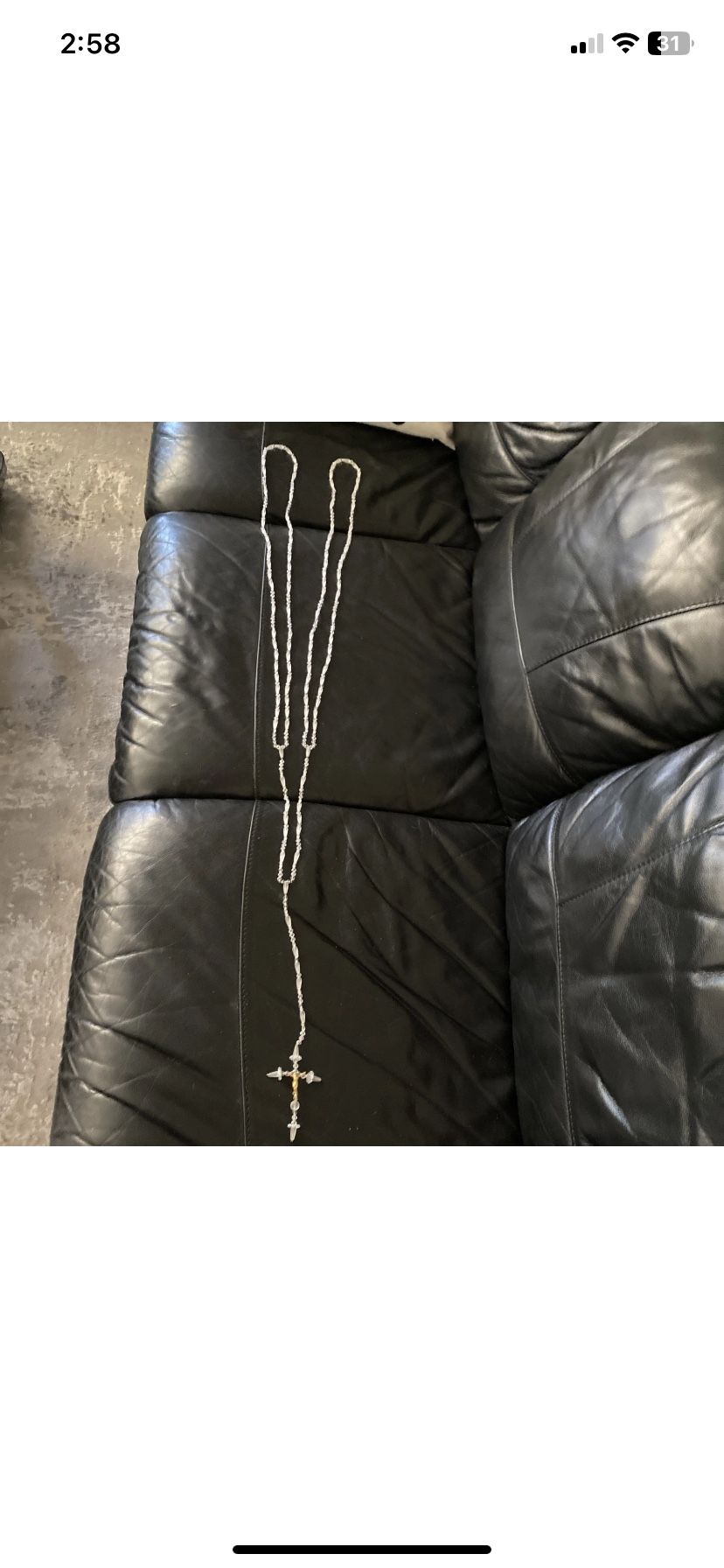 Crystals Wedding Lasso With Gold-tone Crucifix Wedding Lazo de Boda (6)