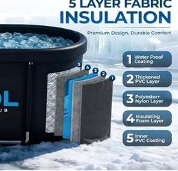 251】EONIX Ice Bath Chiller & Cold Plunge Tub Kit, 1/2 HP Cold Plunge Chiller with Built-in Filter External Hoses Pump, 123Gal Cold Plunge Tub with Wat