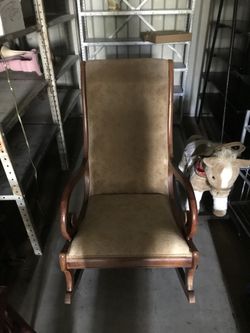 Antique high back rocker