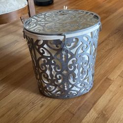 Decorative Silver Aluminum Laundry Hamper 