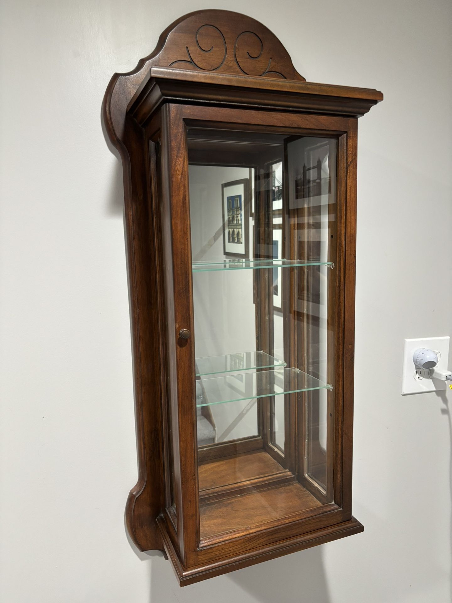 Hanging Oak Curio Cabinet