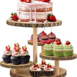 Rustic 4-Tier Wooden Cupcake Stand for 50 Cupcakes - Elegant Dessert Display for Parties, Weddings, Birthdays & More