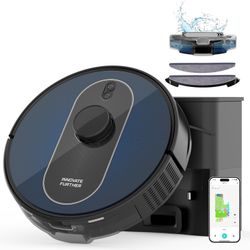 robot Vacuum and Mop: 5000Pa Robot Vacuum Self Emptying, 360 LiDAR Navigation, 3L Dust Station for 60 Days Hands Free, Auto Carpet Boost, No-Go Zones,