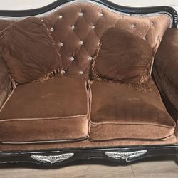 Reduced Price! 3-Piece Velvet Sofa Set - Tufted Back, Ornate Frame