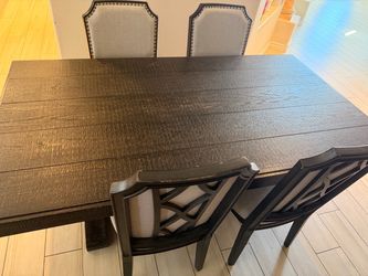 Sturdy Kitchen/Dining Table with 5 Chairs – Workbench or Dining Set