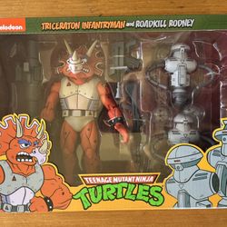 New Sealed Tmnt Neca Triceraton And Roadkill Rodney