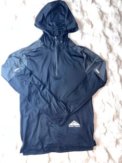 Nike Men's Performance Half-Zip Hooded Trail Jacket | BLK | SML