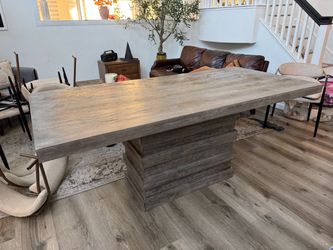 Large Rustic Gray Wood Dining Table