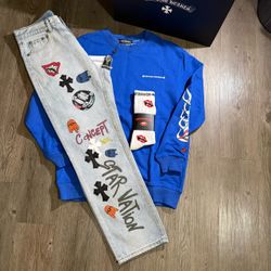 Chrome Hearts Blue Crewneck Sweatshirt with Tags