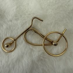 Vintage Brooch Gold Tone Bike
