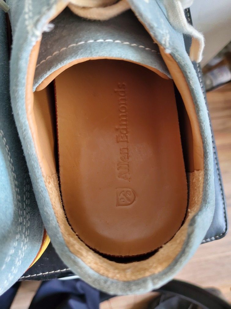Allen Edmonds Porter Derby Suede Sneakers Shoes Portugal Blue Size 8.5 D Men Allen Edmonds Porter Derby Suede Sneakers Shoes Portugal  main image 3