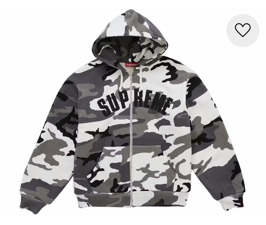SUPREME THERMAL LINED CAMO HOODIE SIZE LARGE (FW25)