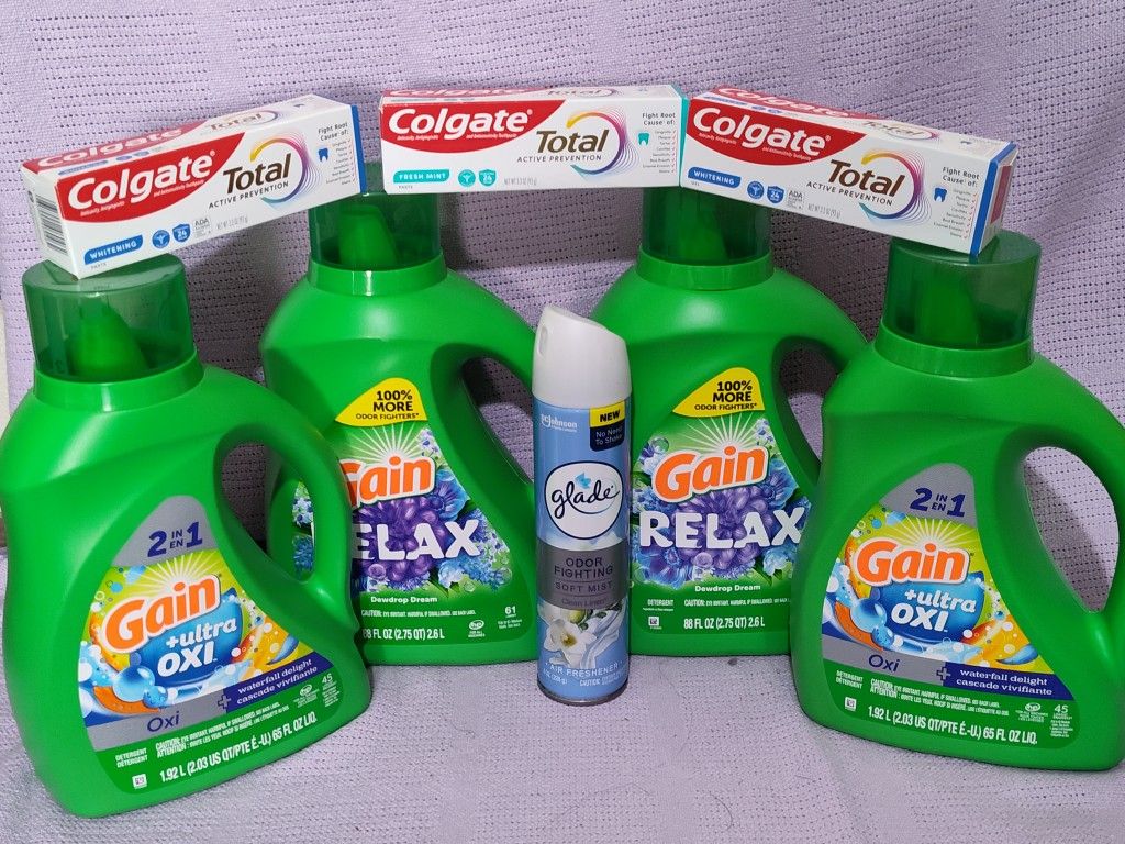Detergente Gain Líquido & Colgante & Glade