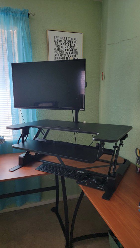 Standing Desk Converter with Dual Monitor Mount