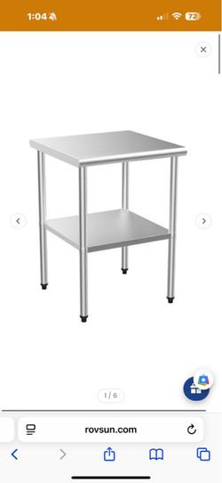 New in box ROVSUN 24" x 24" Stainless Steel Table with Undershelf, G(contact info removed)2