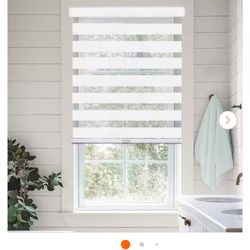 Chicology Basic Arctic Cordless Cut-to-Width Light Filtering Dual Layer Zebra Roller Shade 47 in. W x 72 in. L