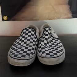 slip on vans checkered