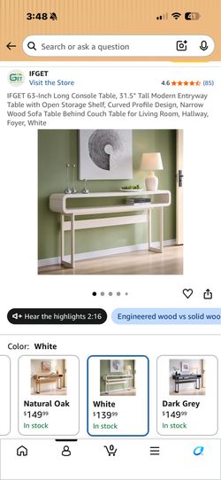 Brand New Modern Console Table $100