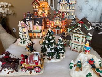 Christmas Village Collection Lighted Buildings and Figurines