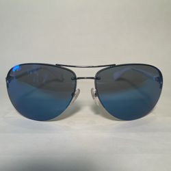 Prada Mirror Blue Aviator Sunglasses AUTHENTICITY GUARANTEED