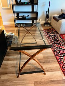 Modern Glass & Bentwood Office Desk – Tempered Glass