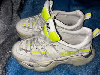 Steve Madden Chunky Sneakers White Neon Yellow