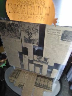 Fresno republic / Fresno bee 1947 babe Ruth clippings of his death